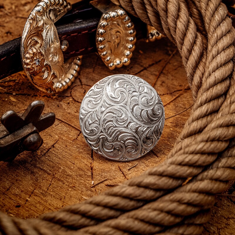 Engraved Concho - Western Silver Concho